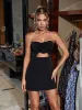 Kinsley Strapless Cutout Mini Dress In Black sold by Mew Mews