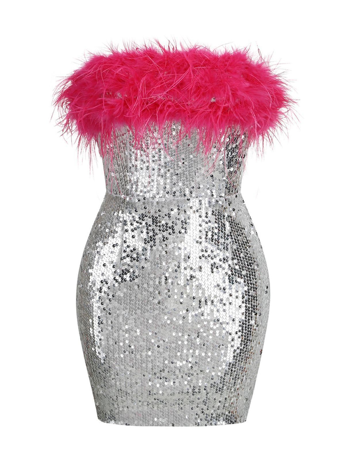 Roux Strapless Sequin Mini Dress sold by Mew Mews product image thumbnail 7