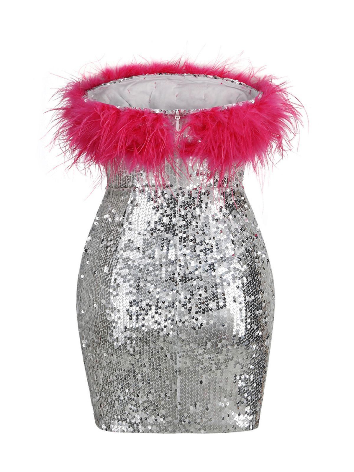 Roux Strapless Sequin Mini Dress sold by Mew Mews product image thumbnail 8