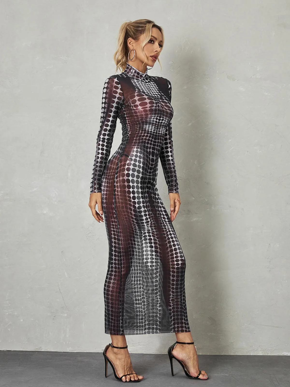 Ishi Long Sleeve Maxi Dress In Black sold by Mew Mews product image thumbnail 5