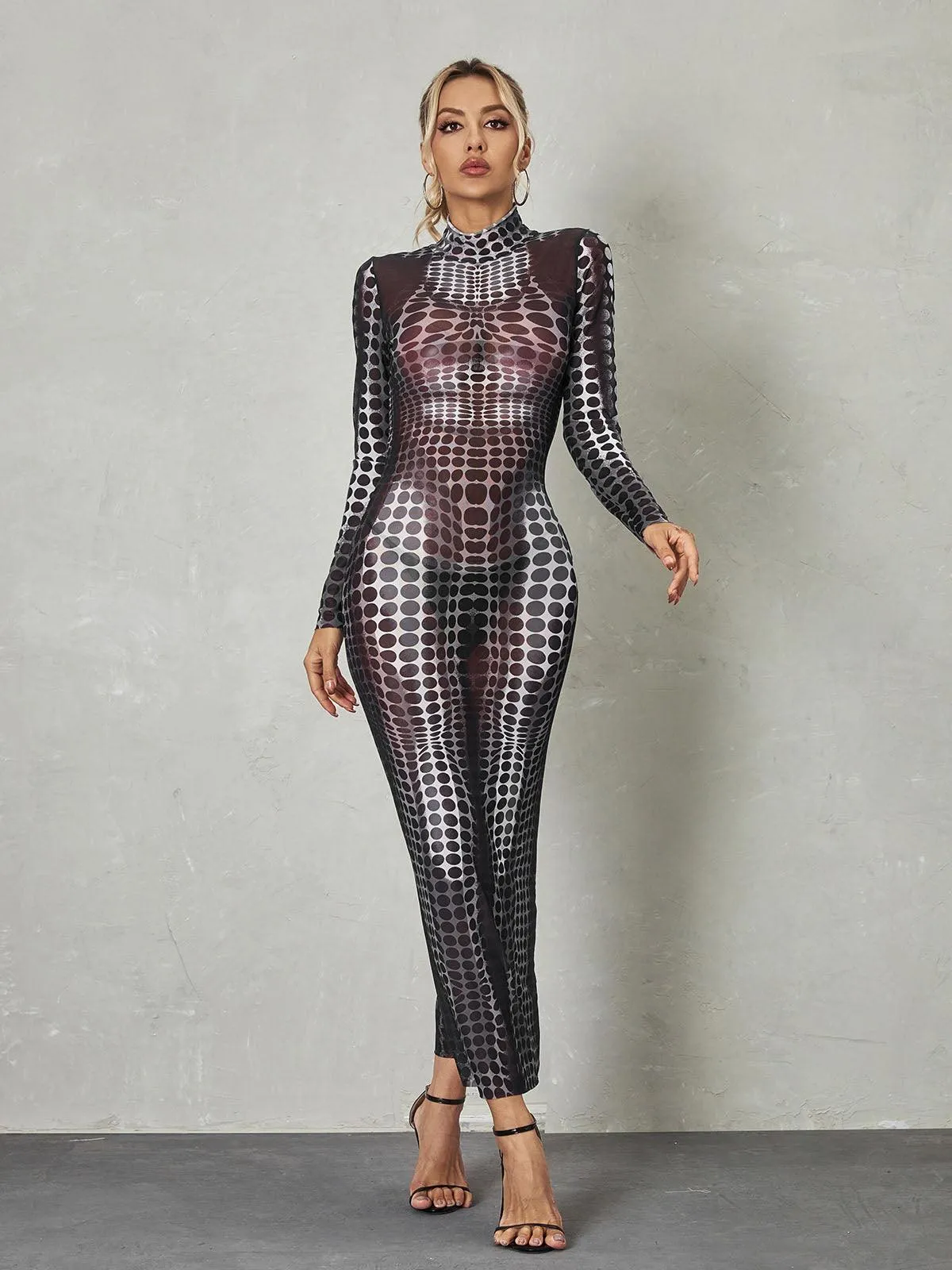 Ishi Long Sleeve Maxi Dress In Black sold by Mew Mews product image thumbnail 2