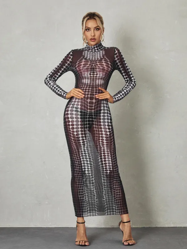 Ishi Long Sleeve Maxi Dress In Black sold by Mew Mews