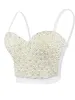 Bess Pearl Embellished Corset Top In White sold by Mew Mews
