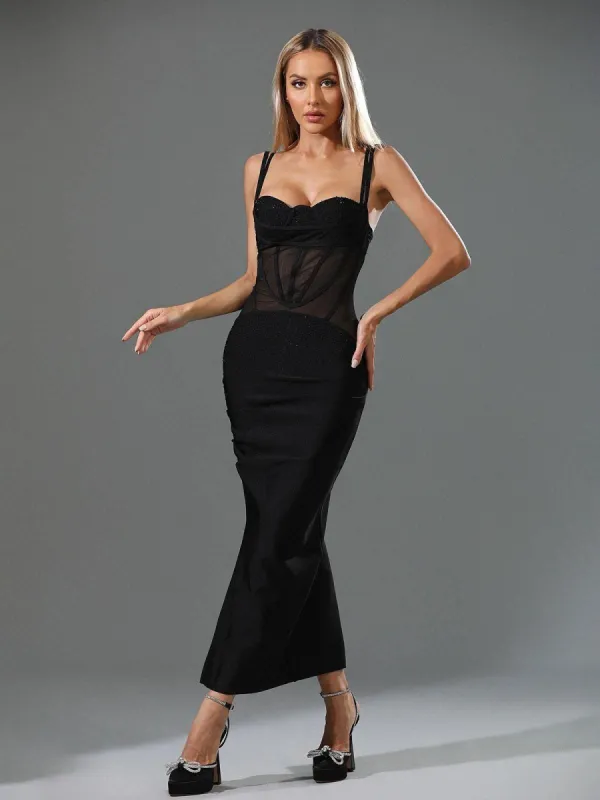 Peppa Rhinestone Mesh Bandage Dress sold by Mew Mews