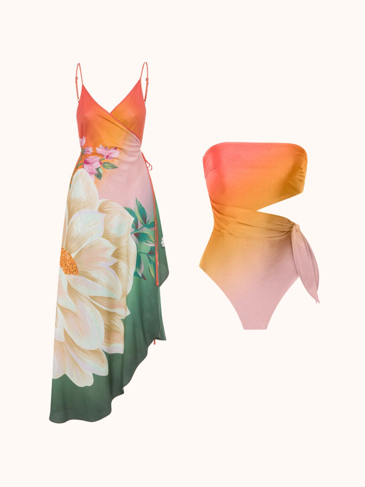 Trillian Spaghetti Ombre Swimwear Two Piece Set sold by Mew Mews