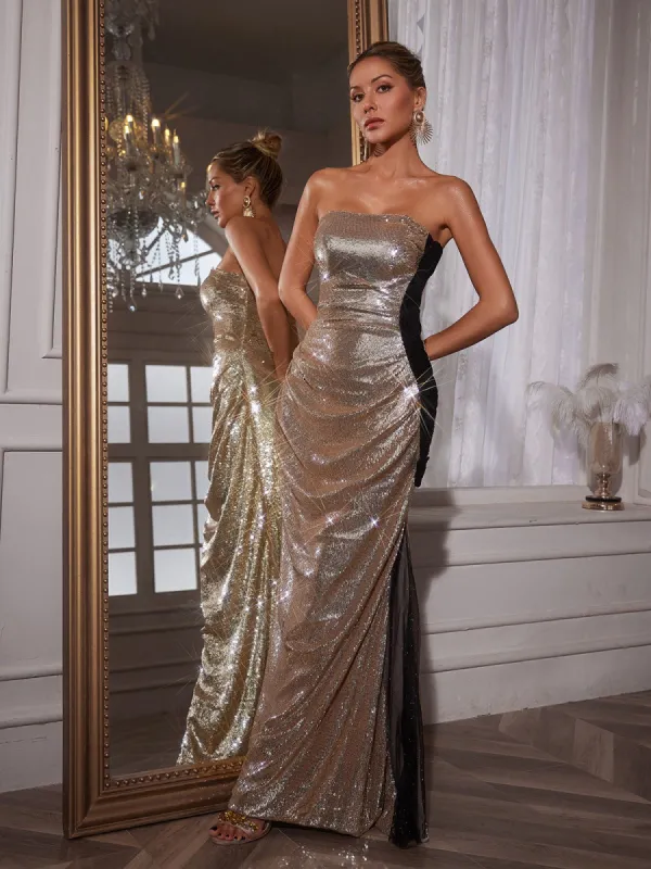 Naja Strapless Flower Maxi Dress sold by Mew Mews