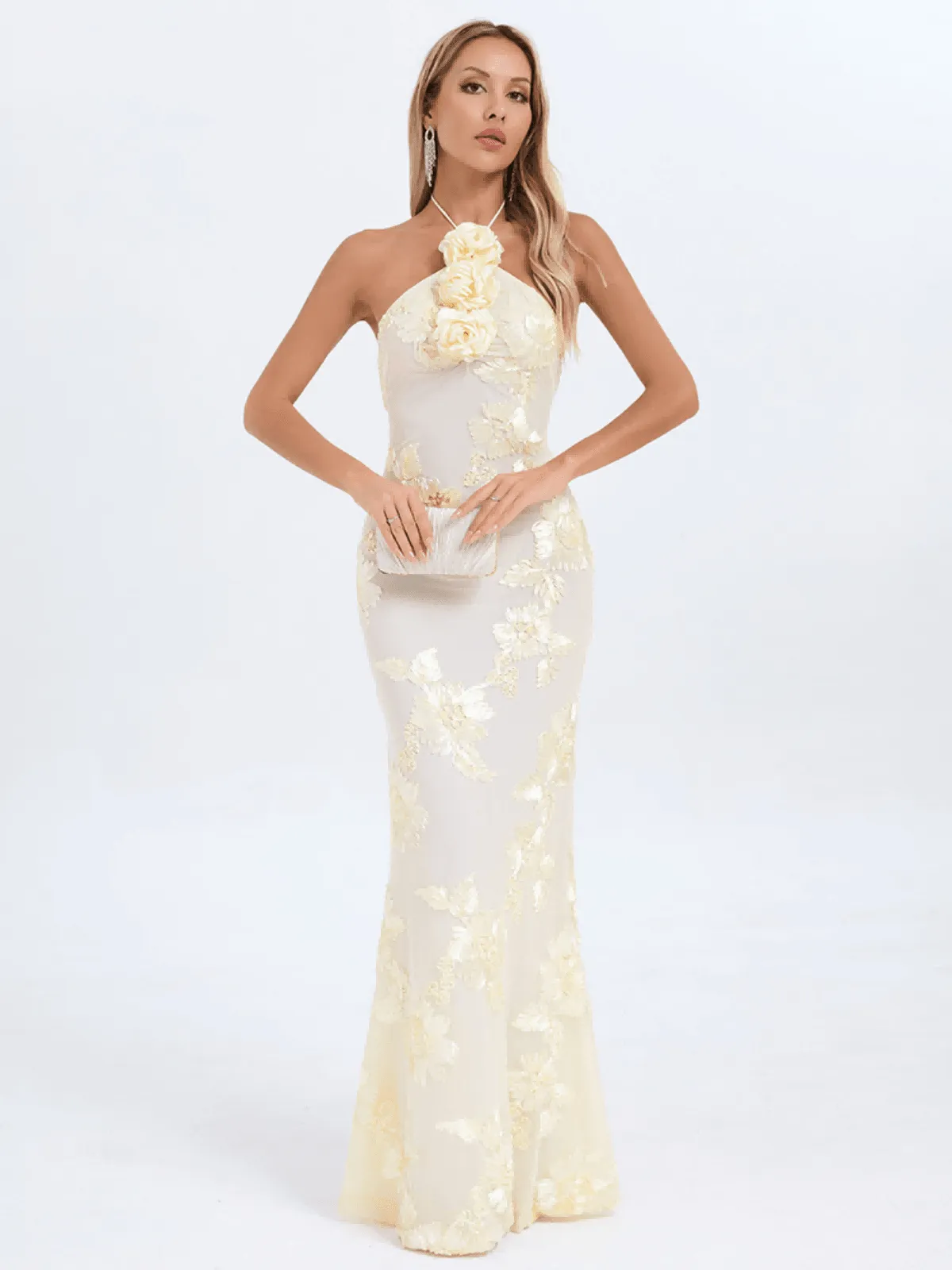 Aedin Halterneck Flower Maxi Dress sold by Mew Mews product image thumbnail 3