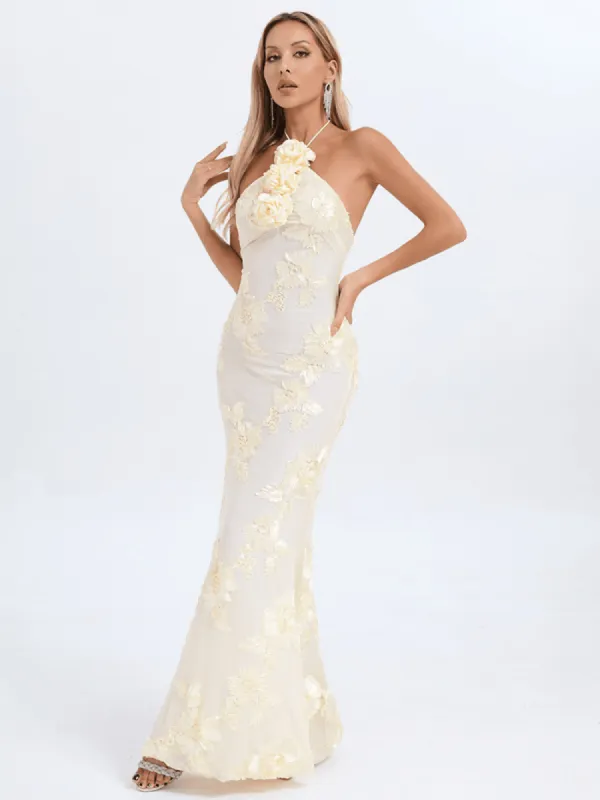 Aedin Halterneck Flower Maxi Dress sold by Mew Mews
