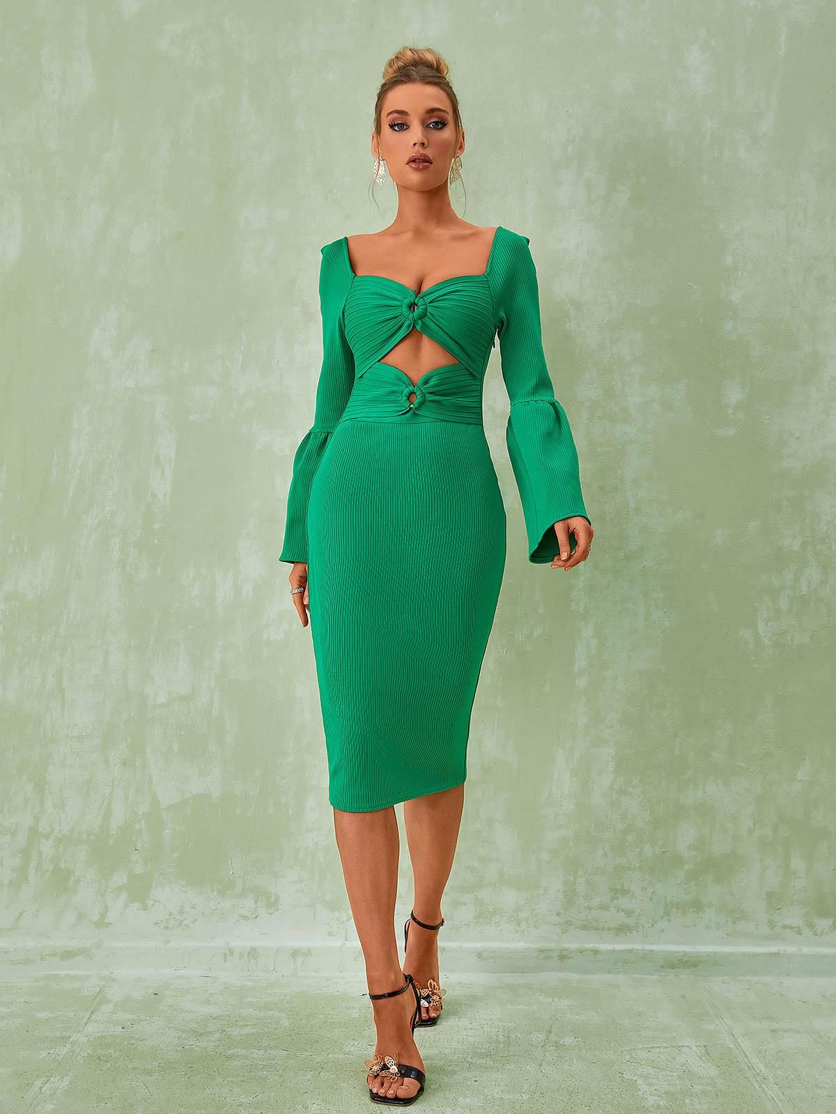 Morven Long Sleeve Bandage Midi Dress sold by Mew Mews product image thumbnail 4