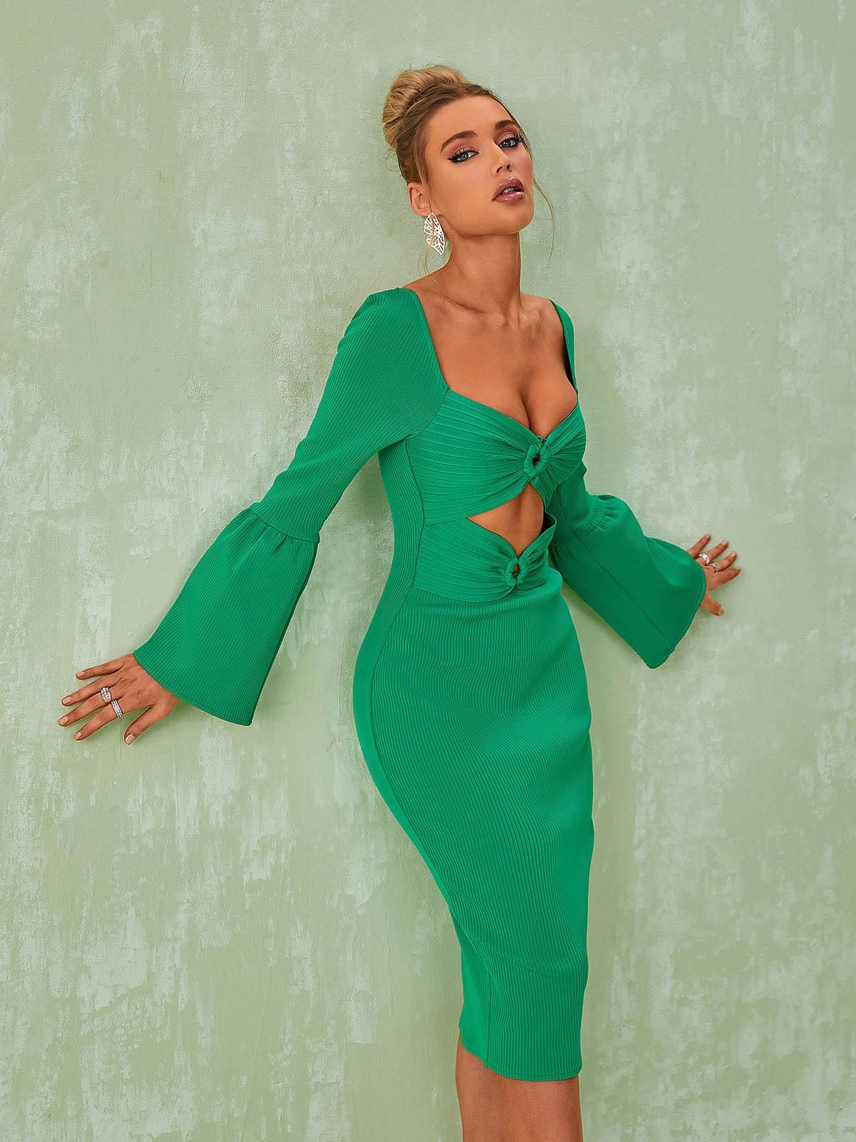 Morven Long Sleeve Bandage Midi Dress sold by Mew Mews product image thumbnail 3