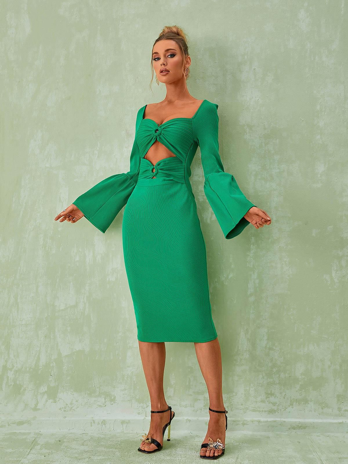 Morven Long Sleeve Bandage Midi Dress sold by Mew Mews product image thumbnail 5