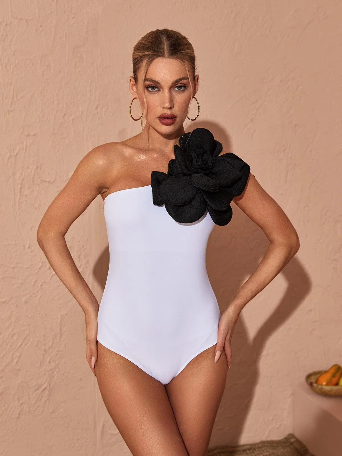 Aureliana Flower One Piece Swimsuit In White sold by Mew Mews