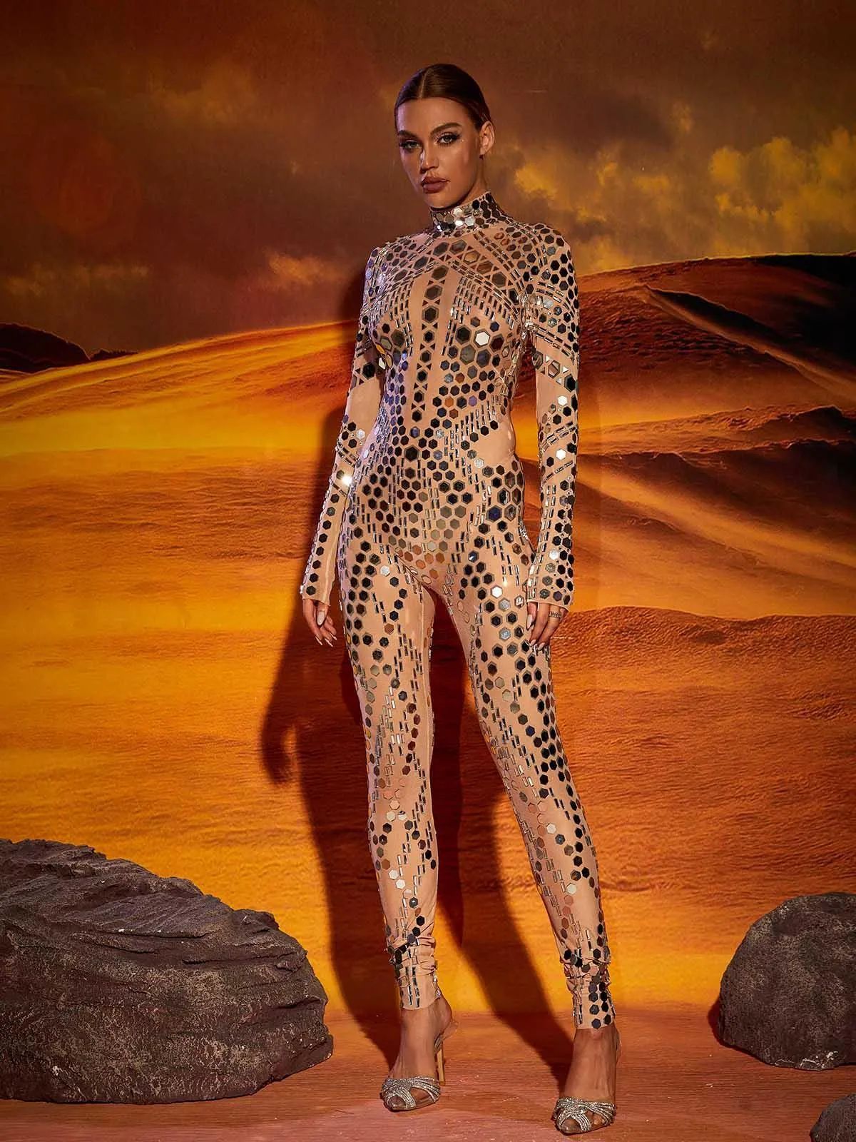 Zoey Embellished Jumpsuit sold by Mew Mews