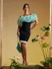Koda Strapless Fringe Flower Bandage Mini Dress sold by Mew Mews