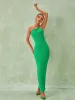 Emi One Shoulder Backless Maxi Dress In Green sold by Mew Mews