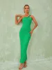 Emi One Shoulder Backless Maxi Dress In Green sold by Mew Mews