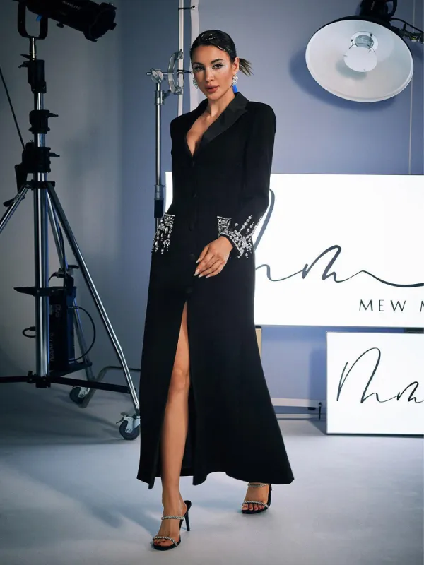 Hassan Rhinestone Blazer Dress In Black sold by Mew Mews