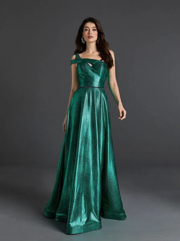 Dulcinea One Shoulder Satin Maxi Dress sold by Mew Mews