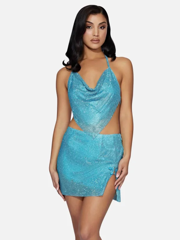 Denise Chainmail Set In Blue sold by Mew Mews