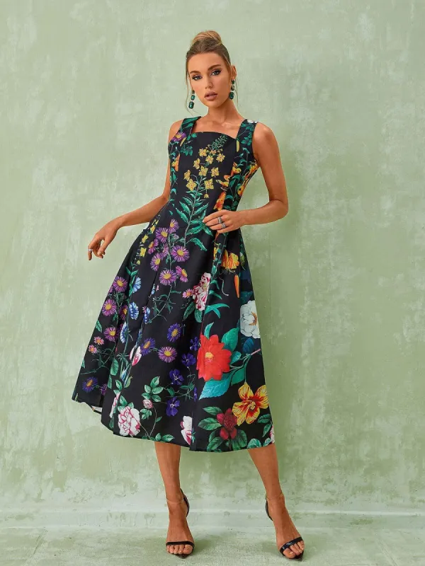 Capucine Floral Printed Midi Dress made by Mew Mews