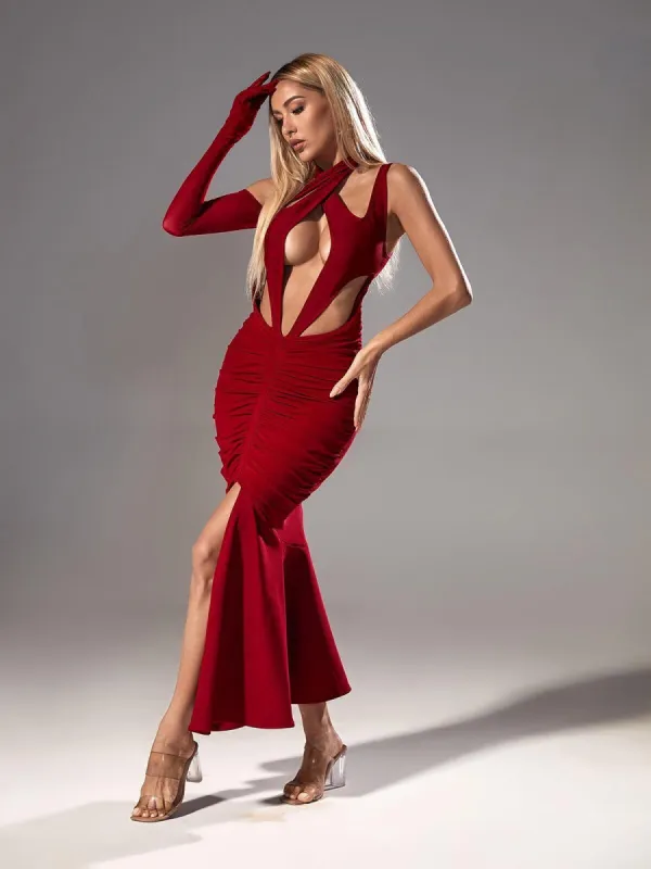 Kirby One Shoulder Cutout Bandage Dress made by Mew Mews