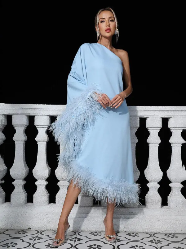 ワンピース SPORTMAX FEATHERED MIDI DRESS WB_CL133283005-