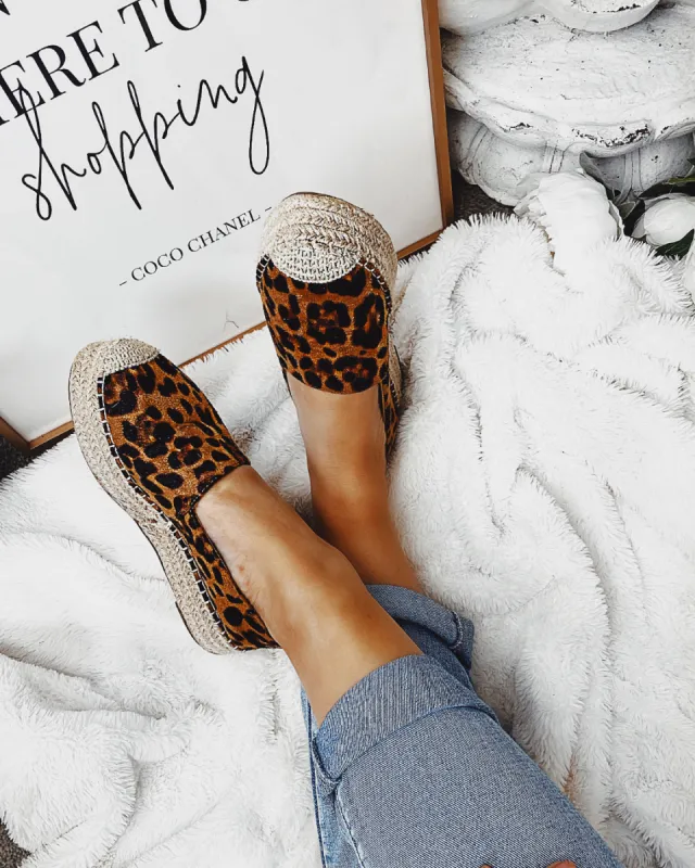 Flatform Espadrilles in Leopard sold by Fearless