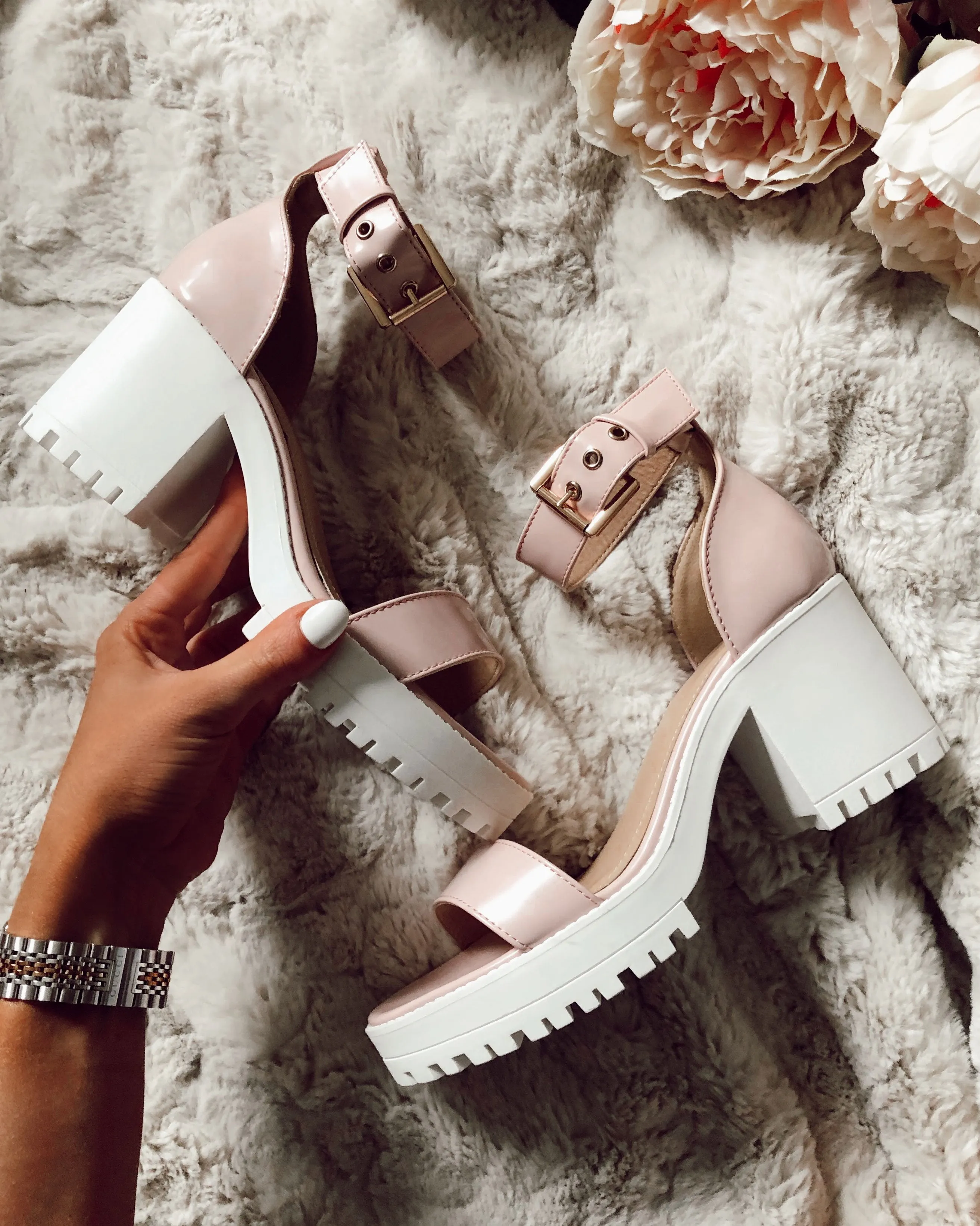 Nude Cleated Heel Chunky Sandal sold by Fearless product image thumbnail 4