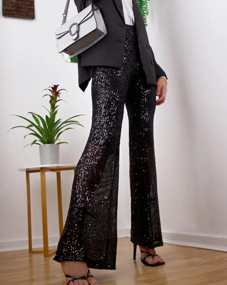 Razzle Dazzle Sequin Trouser Black sold by Fearless