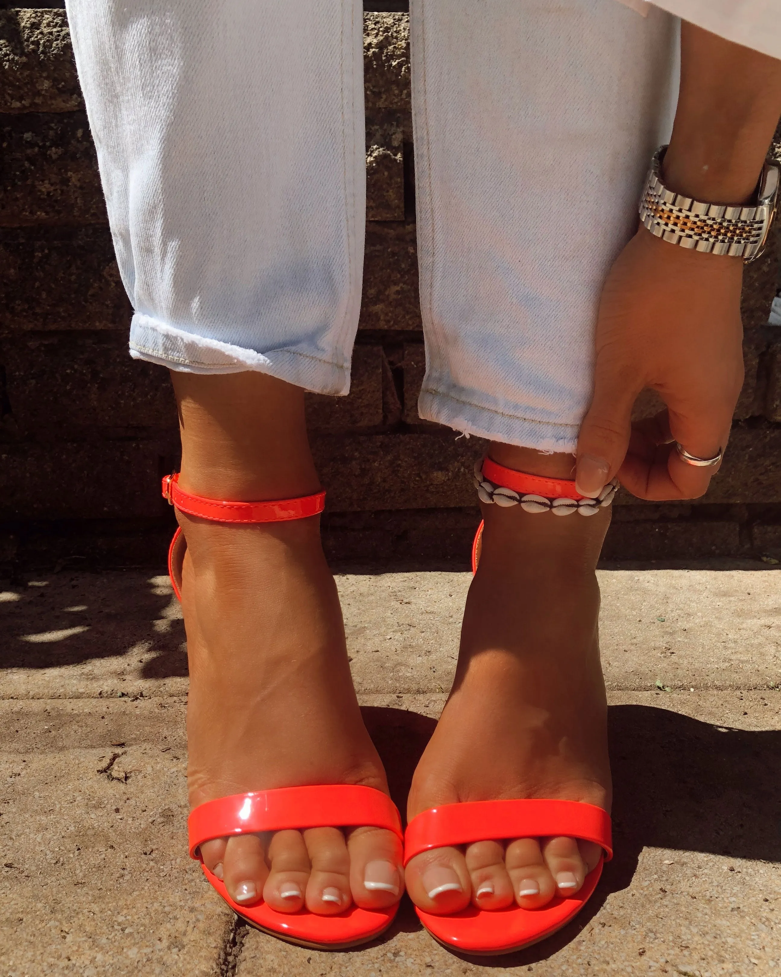 Barely There Block Heel in Neon Pink sold by Fearless product image thumbnail 4