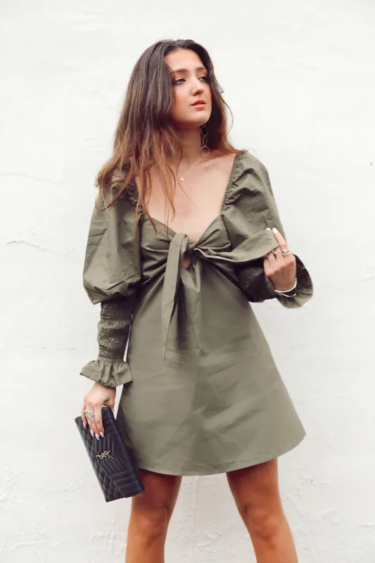 Free As A Bird Dress in Khaki sold by Fearless