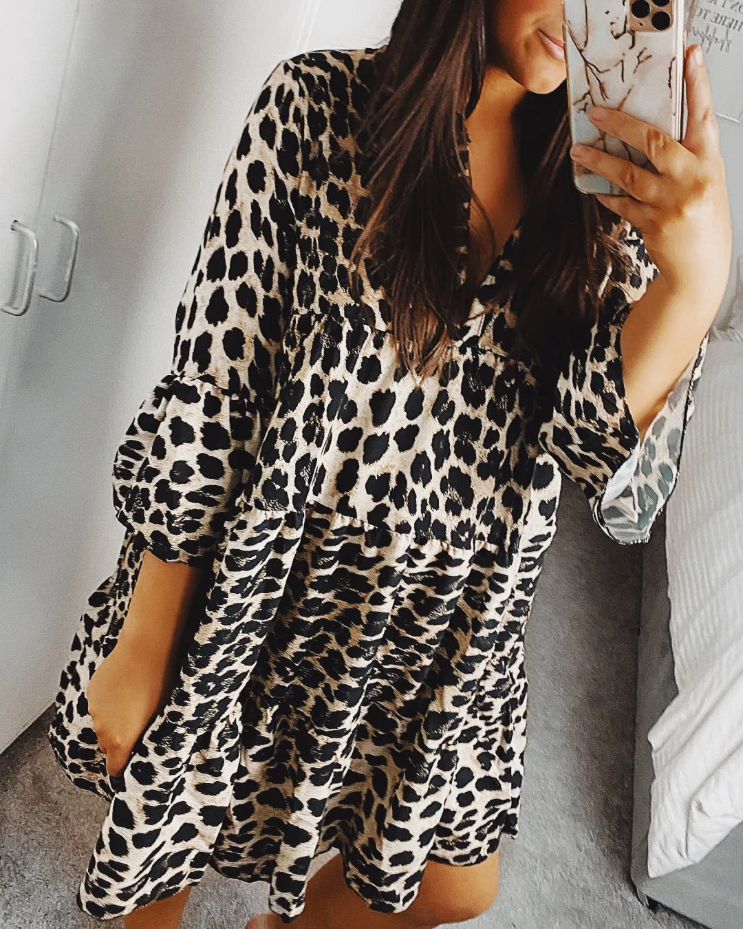Sabor Leopard Print Smock Dress sold by Fearless product image thumbnail 2