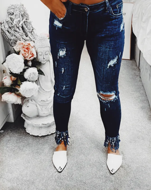 Time Square Skinny Fit Denim Jeans sold by Fearless