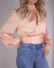 Nude Satin Tie Back Top sold by Fearless
