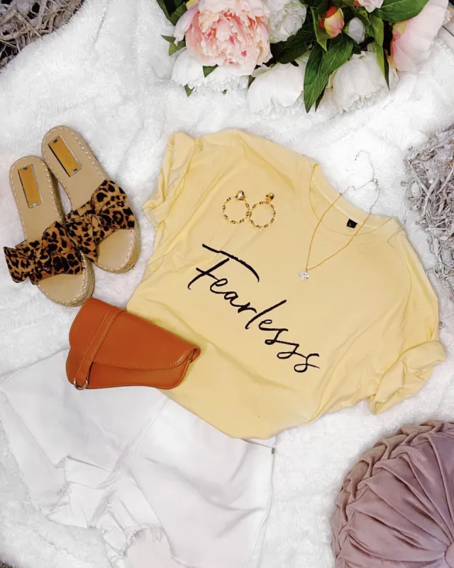 Fearless slogan Cropped T-Shirt sold by Fearless