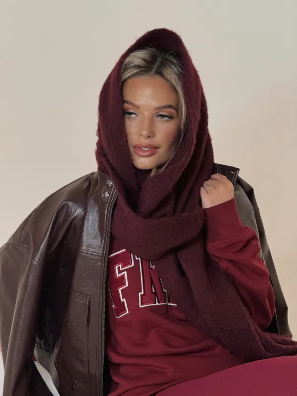 The Collegiate Sweatshirt in Merlot made by Fearless