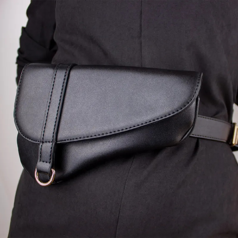 Glance Saddle Bum Bag In Black sold by Fearless