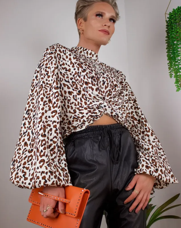 Natalia Leopard Print Top sold by Fearless