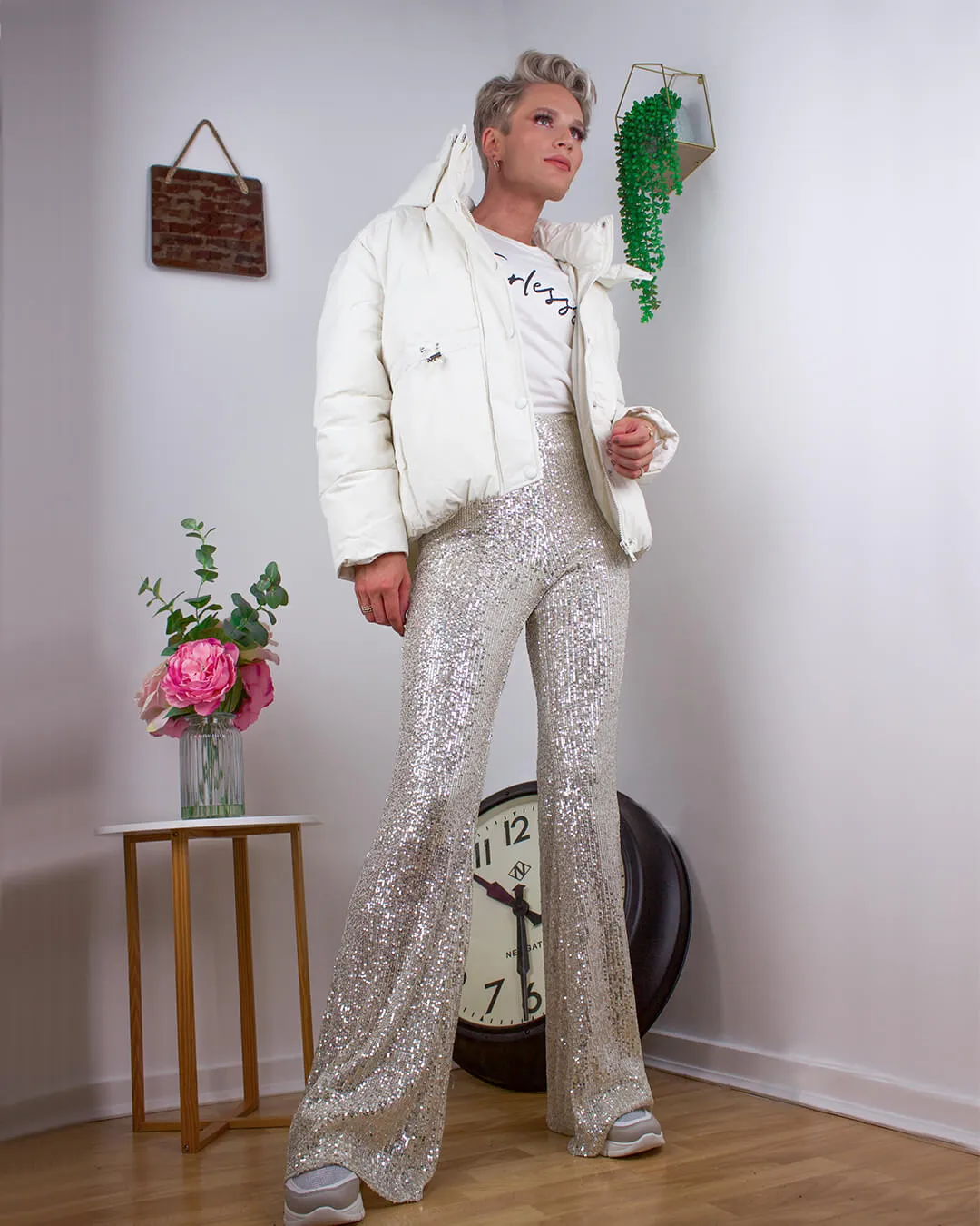 Razzle Dazzle Sequin Trouser in Champagne sold by Fearless product image thumbnail 2