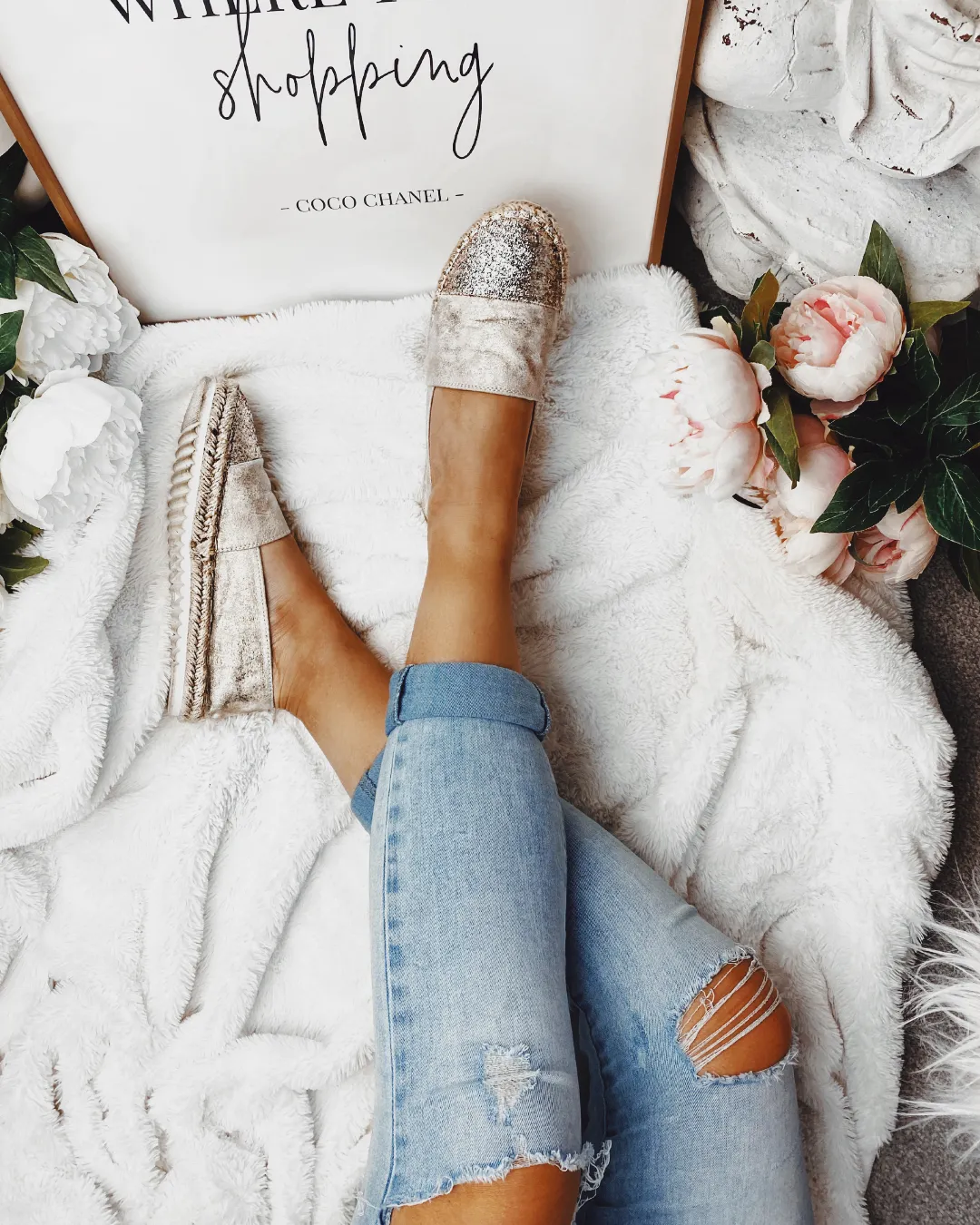 Sweet Life Espadrilles in Gold sold by Fearless