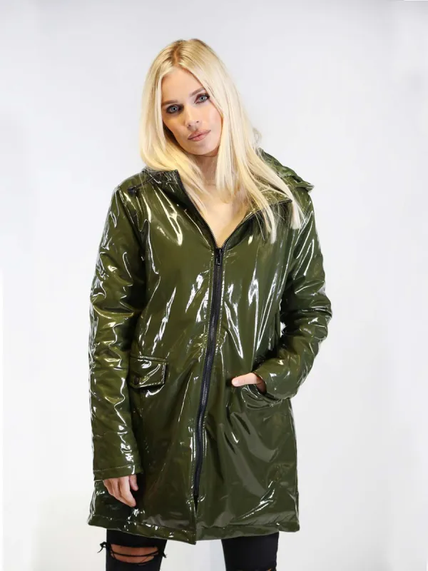 Marquee Vinyl Wet look Coat sold by Fearless