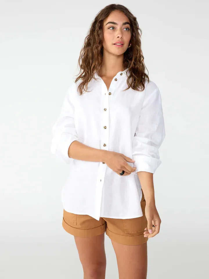 Relaxed Linen Shirt | White sold by Belletique