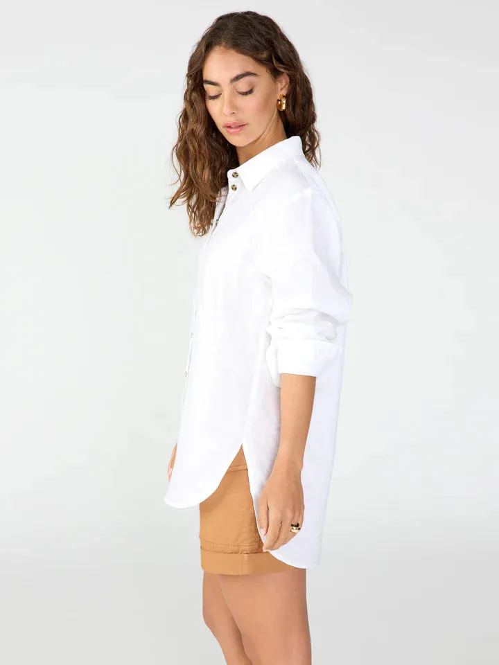 Relaxed Linen Shirt | White sold by Belletique product image thumbnail 3