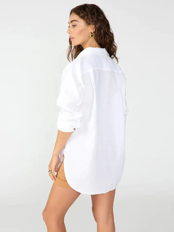Relaxed Linen Shirt | White sold by Belletique product image thumbnail 4