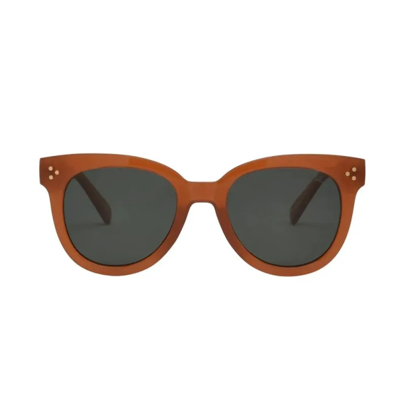 Cleo Sunglasses | Maple + Green Polarized sold by Belletique