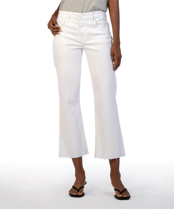 Kelsey High Rise Ankle Flare | Optic White sold by Belletique