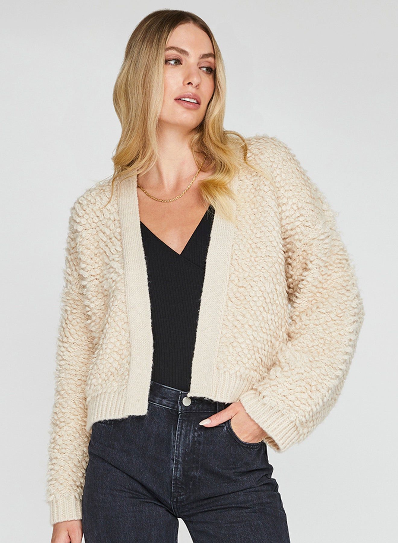 Naya Cardigan | Cream sold by Belletique