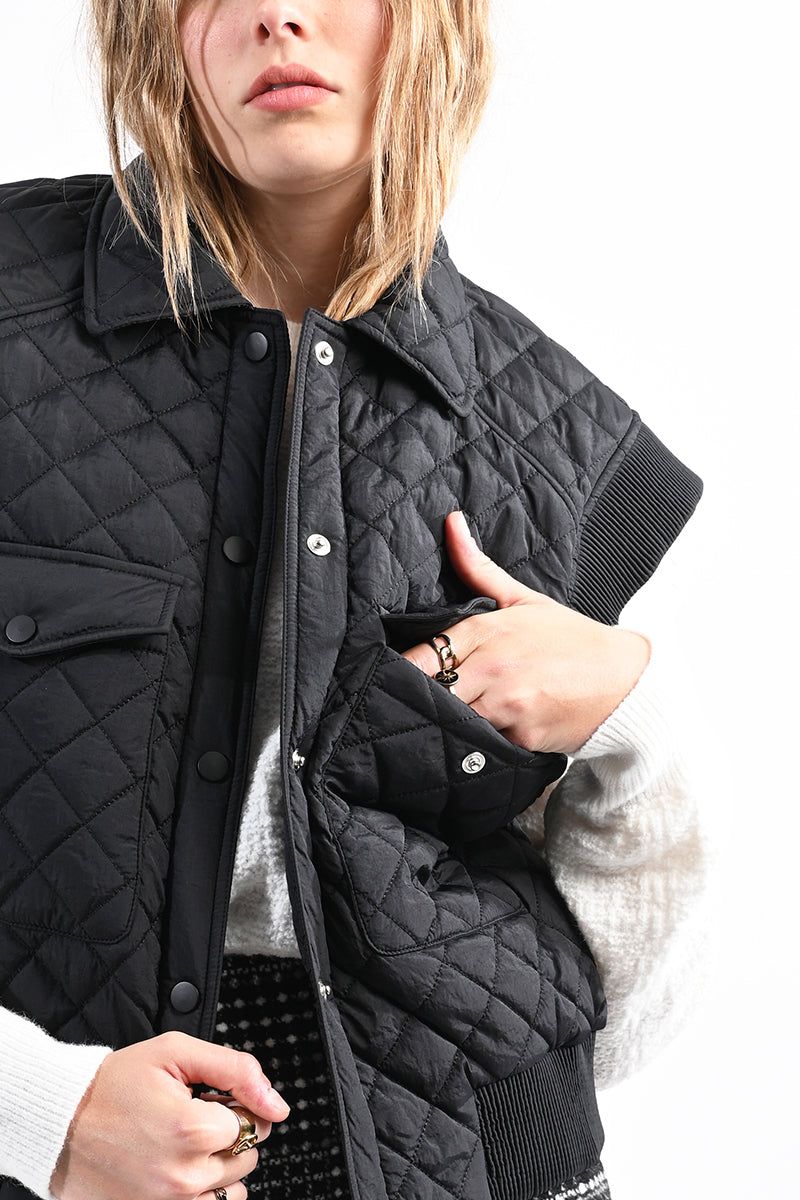 Padded Jacket Vest | Black sold by Belletique product image thumbnail 3