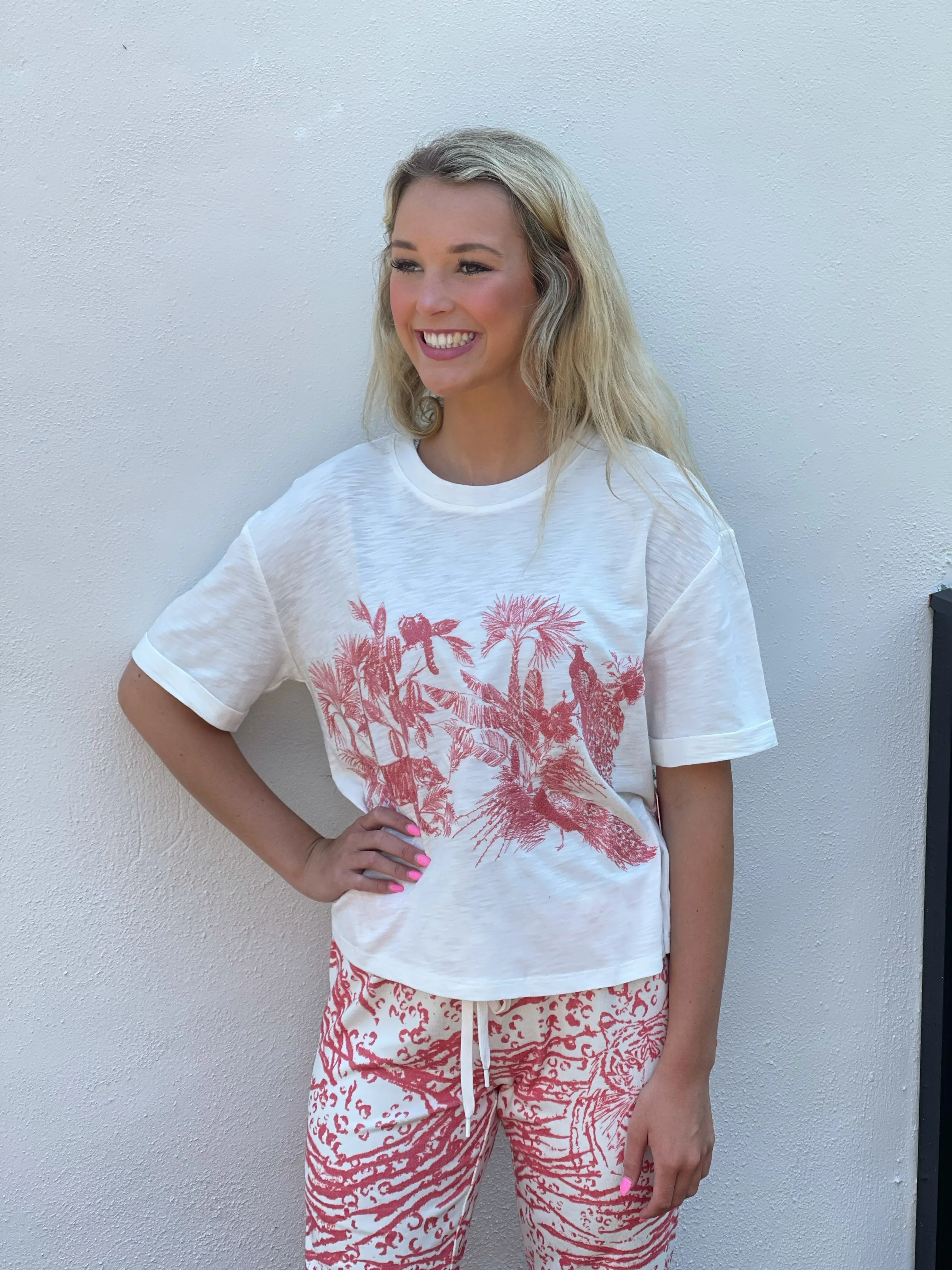 Tiger Beats Tee | Ivory sold by Belletique