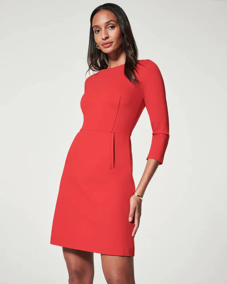 The Perfect A-line 3/4 Sleeve Dress | Spanx True Red sold by Belletique product image thumbnail 4
